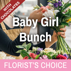 Florist's Choice Baby Girl Bunch With Chocolates