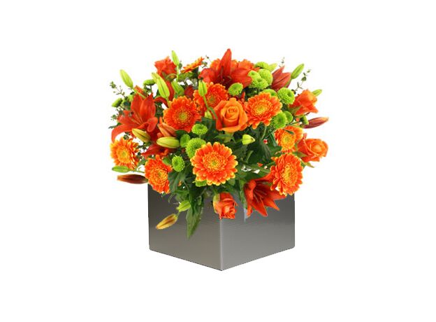 Mixed Orange Flowers Arrangement