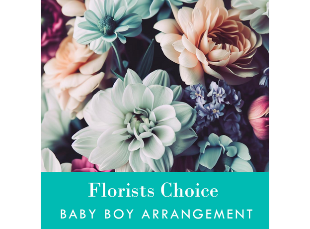 Florists Choice Baby Boy Arrangement