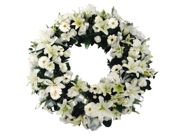 White Funeral Wreath