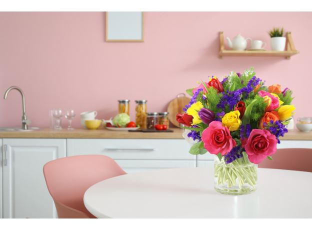 Bright Bunch With Vase decco