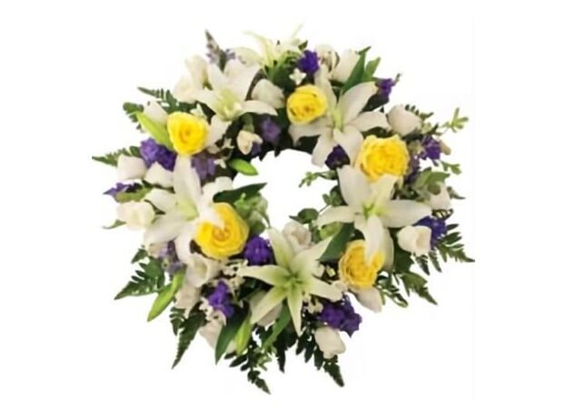 Wreath With White & Purple Tones