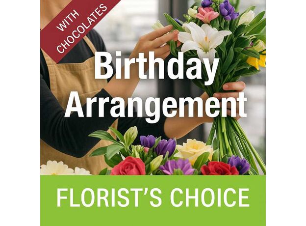 Florist's Choice Birthday Bunch With Chocolates